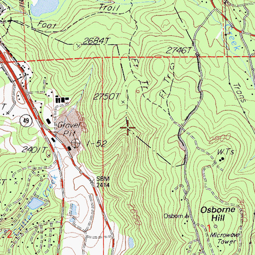 Topographic Map of Daisy Hill Mine, CA