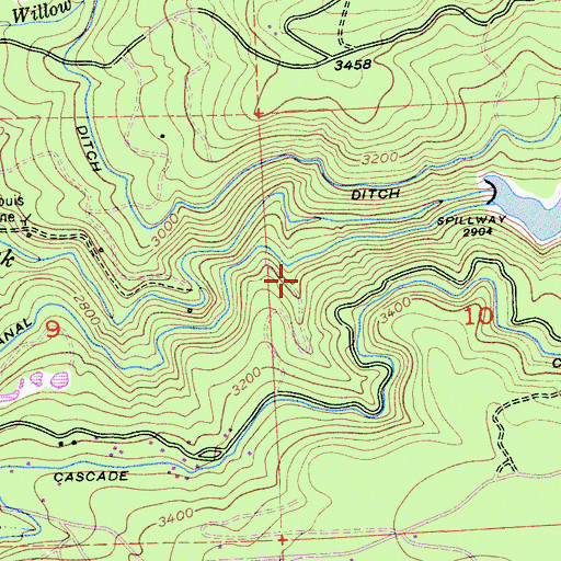Topographic Map of Federal Loan Mine, CA