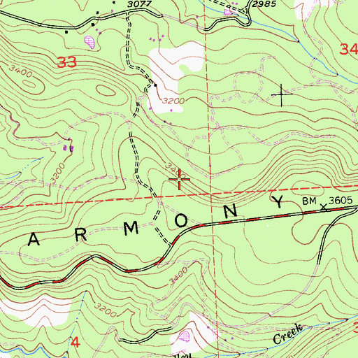 Topographic Map of Fountain Head Mine, CA