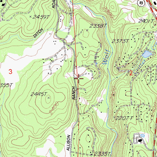 Topographic Map of Hartery Mine, CA