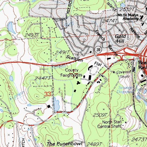 Topographic Map of Hermosa Mine, CA