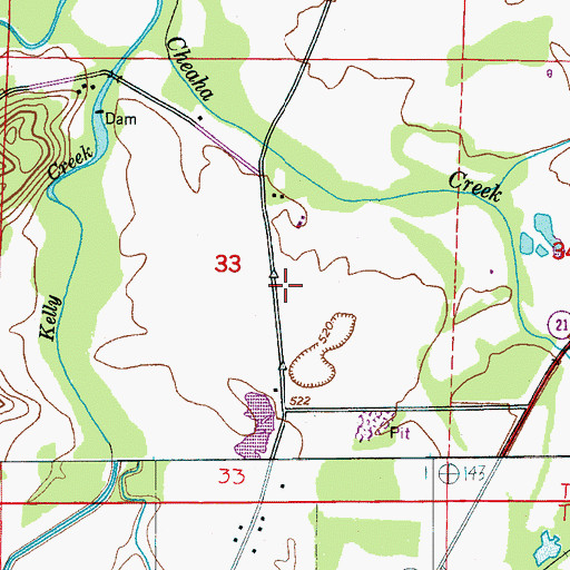 Topographic Map of Sunnyside Post Office (historical), AL