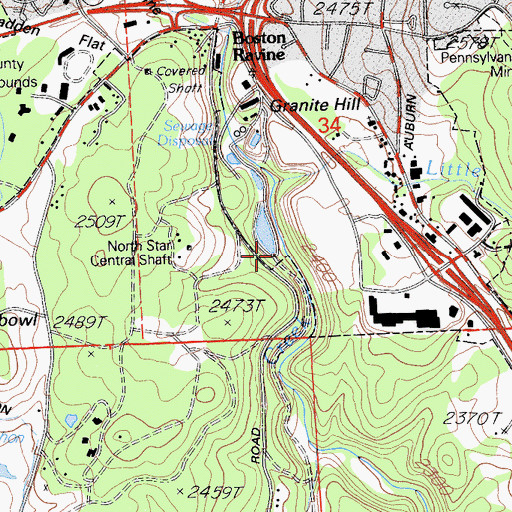 Topographic Map of Larimer Mine, CA