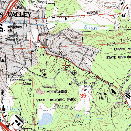 Topographic Map of Magenta Mine, CA