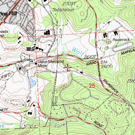 Topographic Map of Maslin Shaft, CA