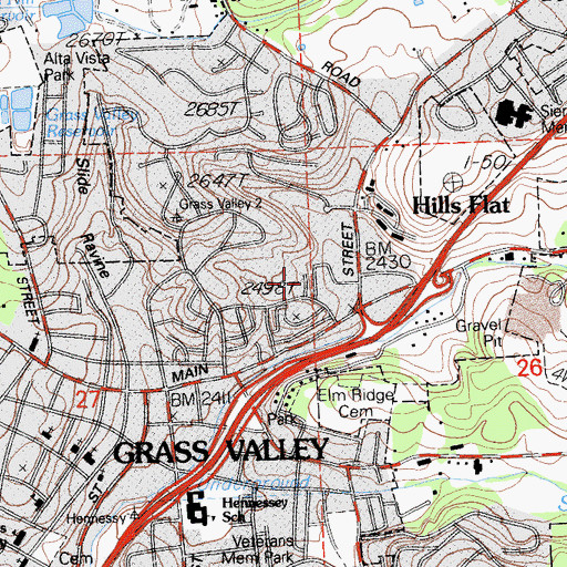 Topographic Map of New Eureka Mine, CA