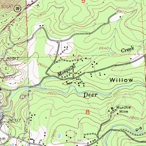 Topographic Map of Texas Mine, CA