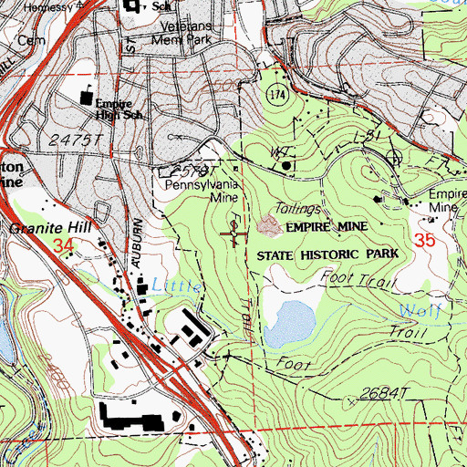 Topographic Map of WYOD Mine, CA