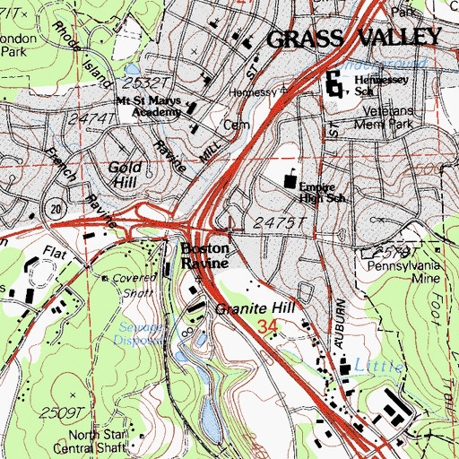 Topographic Map of Wyoming Mine, CA