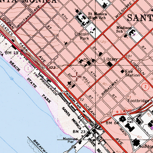 Topographic Map of American Childrens Theatre, CA