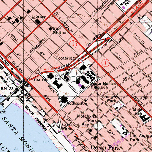 Topographic Map of Barnum Hall, CA