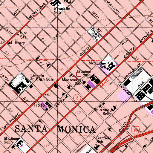 Topographic Map of Berkley East Convalescent Hospital, CA