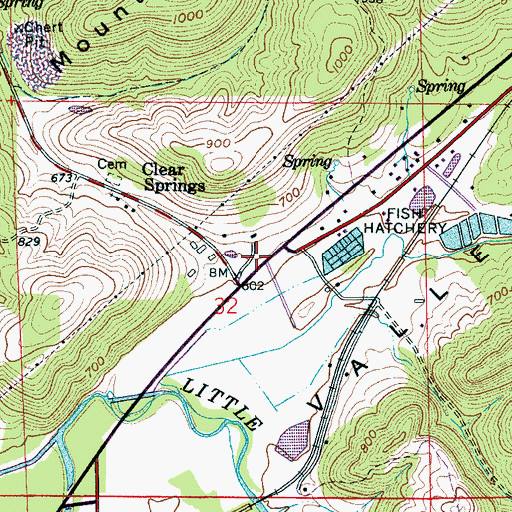 Topographic Map of Viola Post Office (historical), AL
