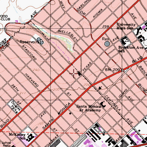 Topographic Map of The Church of Jesus Christ of Latter Day Saints, CA