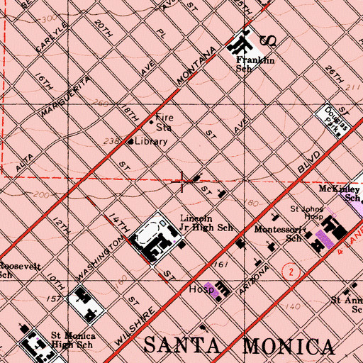 Topographic Map of Church of the Nazarene, CA