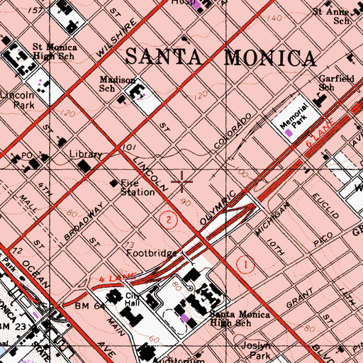 Topographic Map of Colorado Business Park, CA