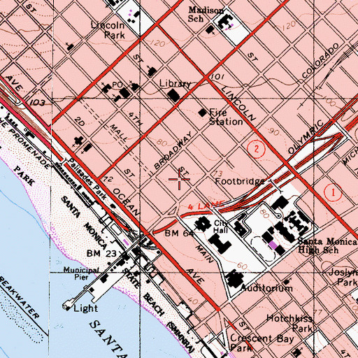 Topographic Map of Edwards Community Center, CA