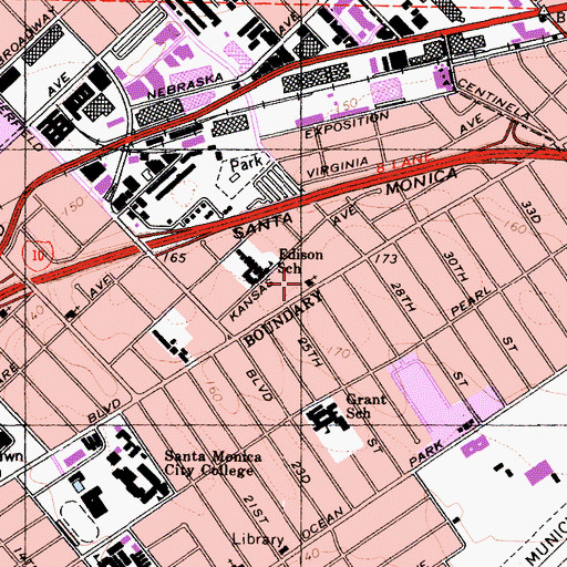 Topographic Map of First Baptist Church, CA