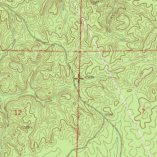 Topographic Map of White Cloud Post Office (historical), AL