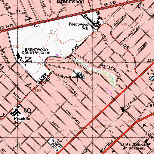 Topographic Map of Mount Olivet Reservoir, CA