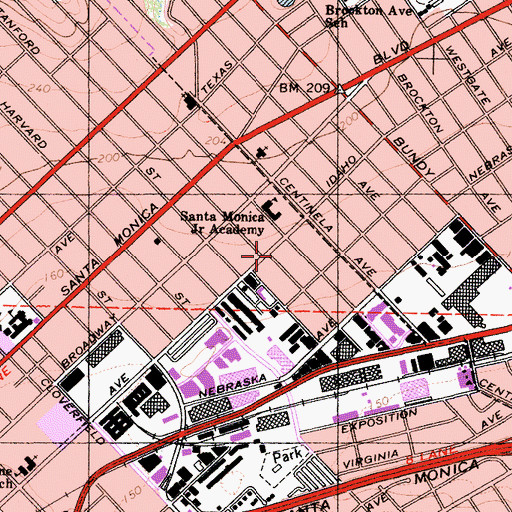 Topographic Map of New Light Church of God in Christ, CA