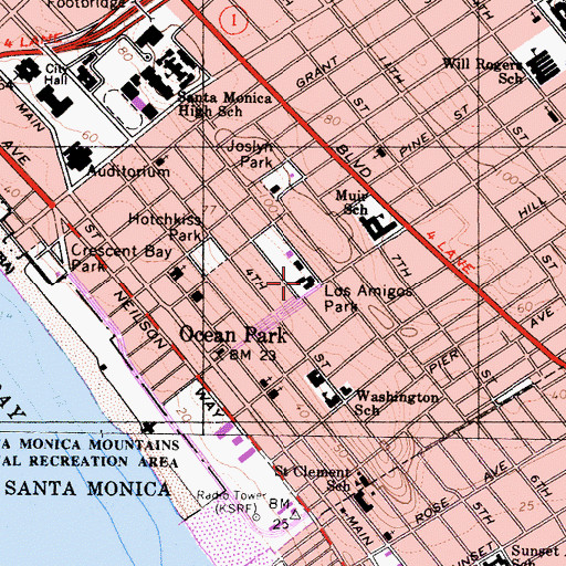 Topographic Map of Ocean Park Child Care Center, CA