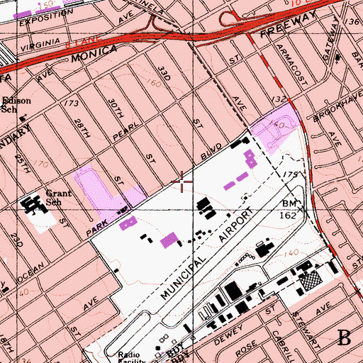 Topographic Map of Santa Monica Business Park, CA