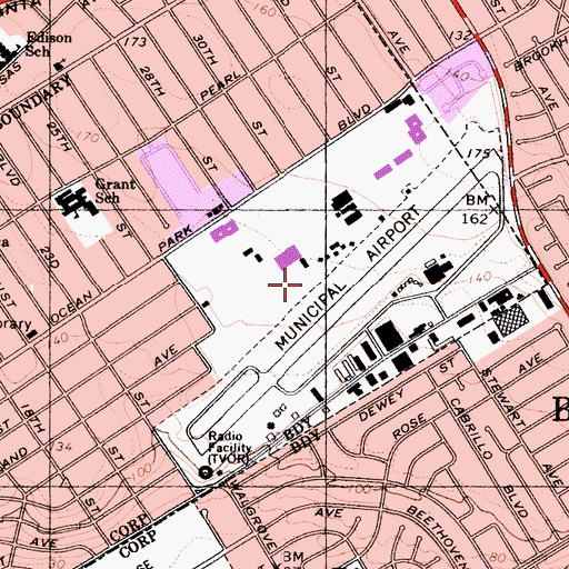 Topographic Map of Santa Monica College Library, CA