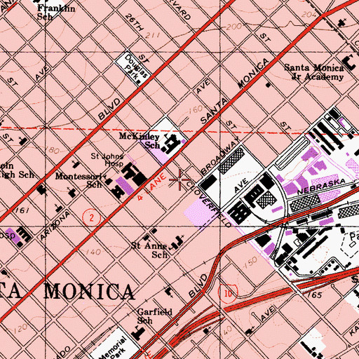 Topographic Map of Schader Park, CA