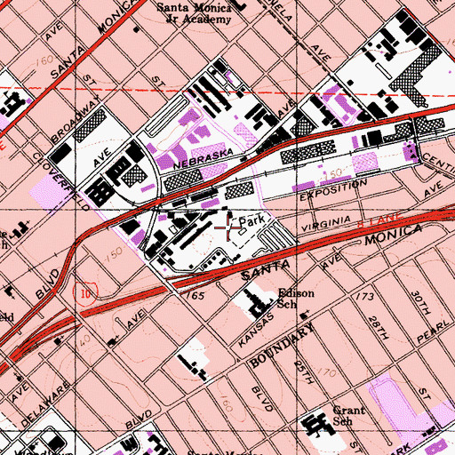 Topographic Map of Stewart Street Park, CA