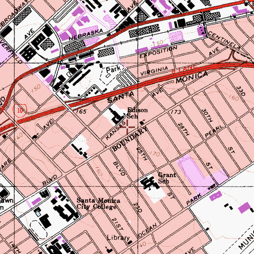 Topographic Map of West District Health Center, CA