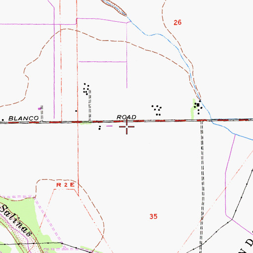 Topographic Map of Blanco School (historical), CA