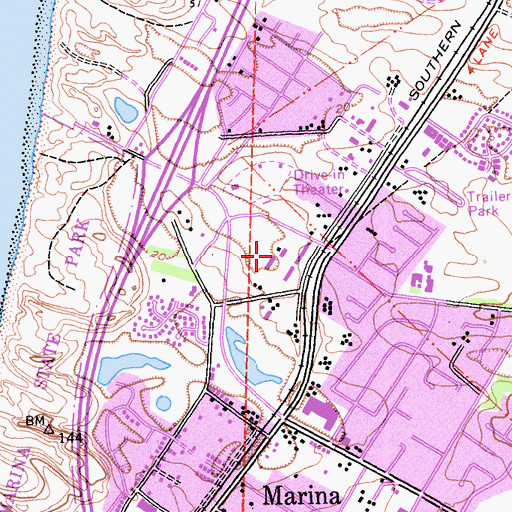 Topographic Map of Brown Bulb Ranch (historical), CA