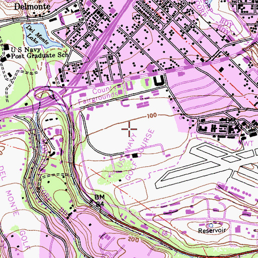 Topographic Map of Del Monte Polo Field (historical), CA