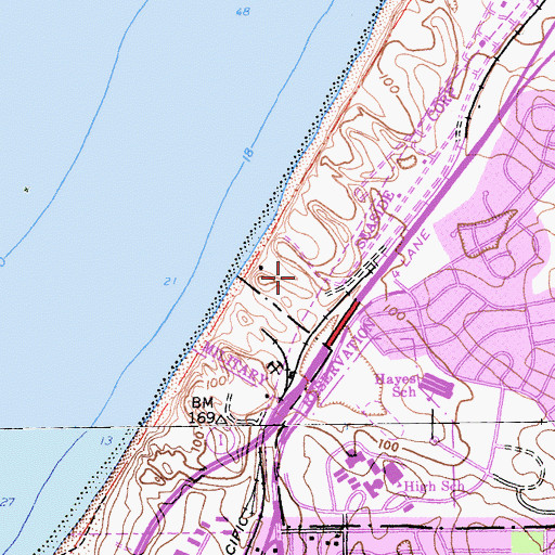 Topographic Map of Fort Ord Village Disposal Plant (historical), CA