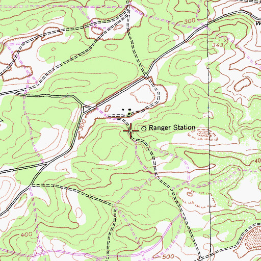Topographic Map of Hennekens Ranger Station, CA