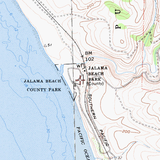Topographic Map of Jalama (historical), CA