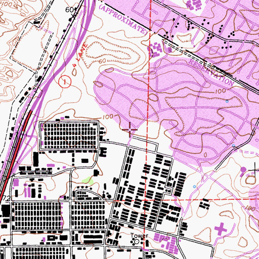 Topographic Map of North Parade Ground (historical), CA