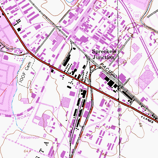 Topographic Map of Yamat Cemetery, CA