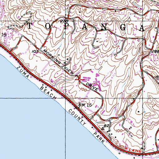 Topographic Map of Cabrillo Elementary School, CA