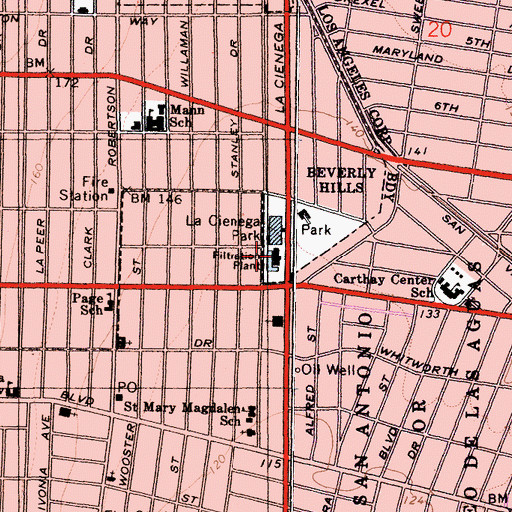 Topographic Map of Center for Motion Picture Study, CA