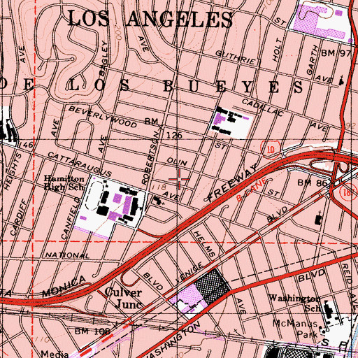 Topographic Map of Reynier Park, CA