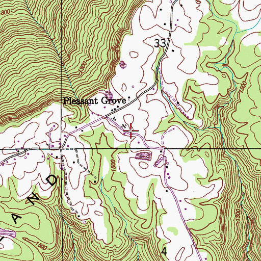 Topographic Map of Pierceton School (historical), AL