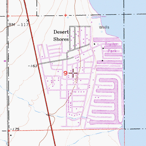 Topographic Map of Desert Shores, CA