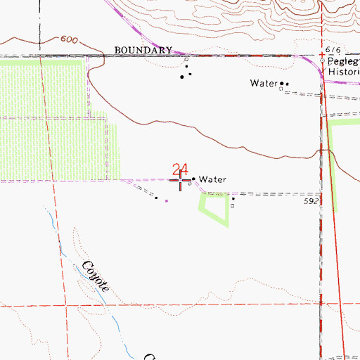 Topographic Map of Oliver Ranch, CA