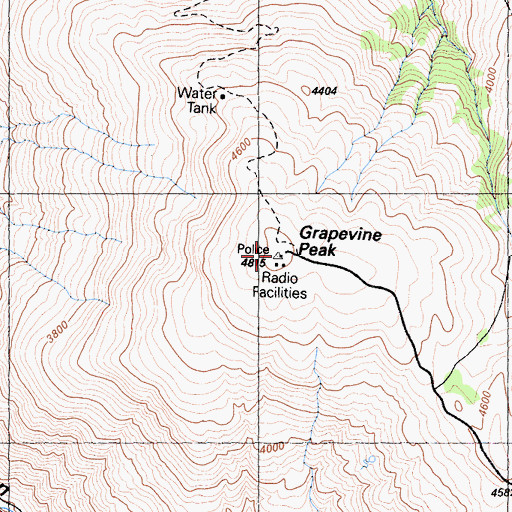 Topographic Map of Kern County Police Radio Relay Station, CA