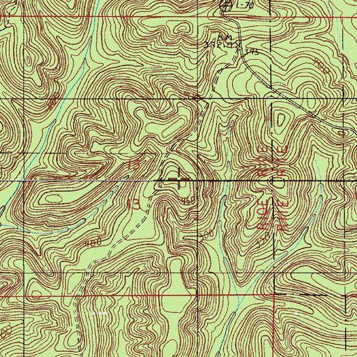 Topographic Map of Dallas Lookout Tower, AL