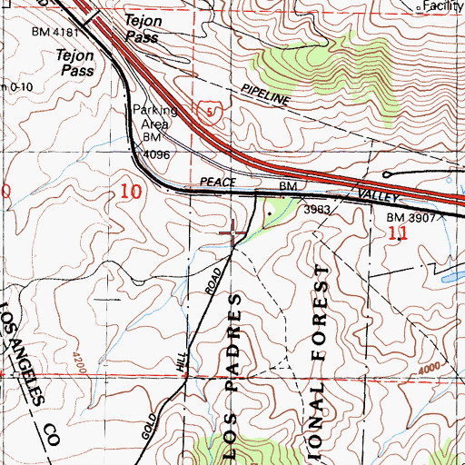 Topographic Map of Tejon Guard Station (historical), CA