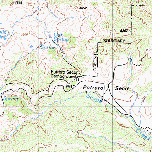 Topographic Map of Potrero Seco Guard Station (historical), CA
