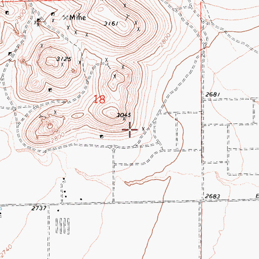 Topographic Map of Double Eagle Mine, CA